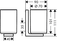 Axor Universal Rectangular Стакан подвесной, стеклянный, цвет: полированное золото 42604990