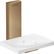 Axor Universal Rectangular Мыльница с стеклянной чашей, подвесная, цвет: шлифованная бронза 42605140