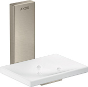 Axor Universal Rectangular Мыльница с стеклянной чашей, подвесная, цвет: шлифованный никель 42605820