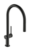 Hansgrohe Talis M54 Смеситель для кухни с выдвижным изливом, цвет: шлифованный черный хром 72802340