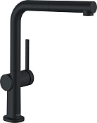 Hansgrohe Talis M54 Смеситель для кухни с выдвижным изливом, цвет: матовый черный 72860670