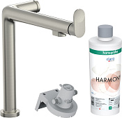 Hansgrohe Aqittura M91 Смеситель для кухни с системой фильтрации и минерализации, цвет: нерж. сталь 76802800