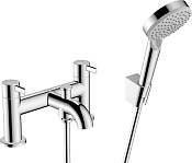Hansgrohe Zesis S Смеситель на борт ванны на 2 отверстия, с душем и настенным держателем, цвет: хром 74424000