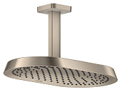 Axor Shower Sphere Верхний душ 37х22 см, потолочный кронштейн, 1 вид струи, цвет: шлифованный никель 39760820