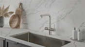 Artisantech AquaHot Modena Смеситель для кухни 4в1: гор./хол. вода, кипяч., фильтр. вода, цвет:сталь AH-1163L-BN