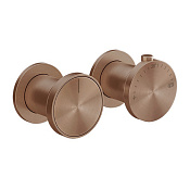 Gessi Origini Термостат для душа встраиваемый, на 3 потр., внешняя часть, цвет: copper brushed PVD 66136#708
