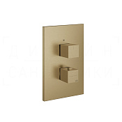 Gessi Rettangolo Термостат для душа встраиваемый, 2 пот., внеш. часть, цвет: warm bronze brushed PVD 20184#726