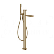 Gessi Anello Смеситель для ванны напольный, с душ. гарн., излив 26 см, цвет: warm bronze brushed PVD 63328#726