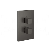 Gessi Rettangolo Термостат для душа встраиваемый, 2 пот., внеш. часть, цвет: black metal brushed PVD 20184#707