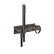 Gessi Anello Смеситель для душа встраиваемый, на 2 потр., внеш. часть, цвет: black metal brushed PVD 63343#707