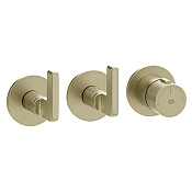 Gessi Inciso Термостат для душа встраиваемый, на 2 потреб., внешняя часть, цвет: brushed brass PVD 58334#727