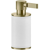 Gessi Inciso Дозатор для жидкого мыла настольный, керамич. колба Neolite, цвет: brushed brass PVD 58537#727