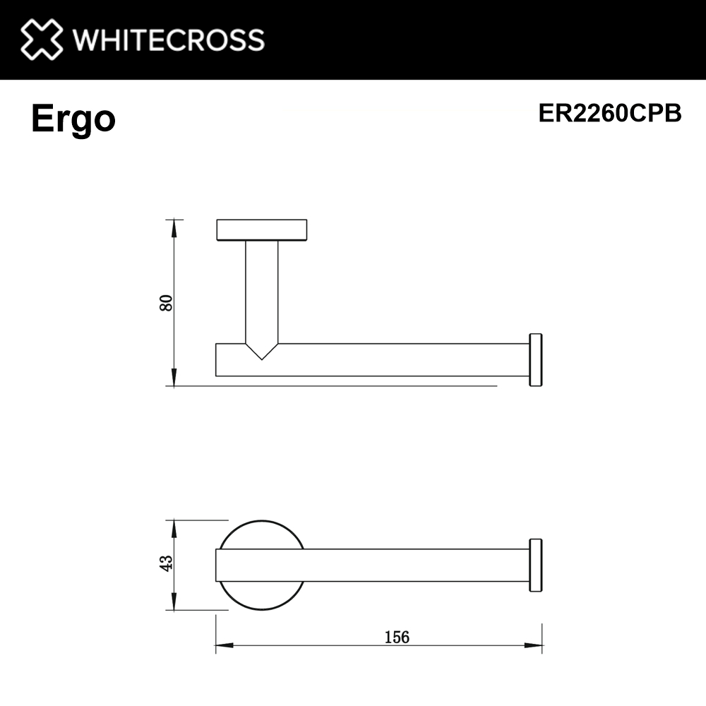 Whitecross Ergo Держатель туалетной бумаги открытый, подвесной, цвет: медь брашированная ER2260CPB