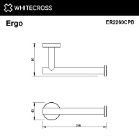 Whitecross Ergo Держатель туалетной бумаги открытый, подвесной, цвет: медь брашированная ER2260CPB