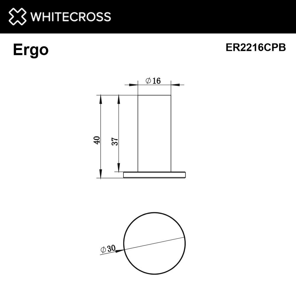 Whitecross Ergo Крючок для полотенец одинарный, подвесной, цвет: медь брашированная ER2216CPB