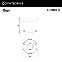 Whitecross Ergo Крючок для полотенец двойной, подвесной, цвет: медь брашированная ER2212CPB