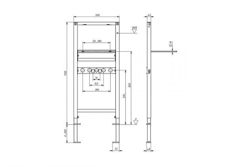 Nofer Hydrosmart Инсталляция для раковины 50x112h с комплектом креплений 07805.N