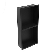 Nofer Box Полка встраиваемая в нишу 30х10х60h см двойная, цвет: черный матовый H.3060V.N