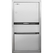 Nofer Compact Диспенсер бумажных полотенец встраиваемый 36х66 см, мусорный бак, цвет: нерж. сталь 12047.S