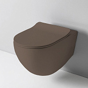ArtCeram File 2.0 Чаша подвесного унитаза 37x52 см, смыв торнадо, безободковый, цвет: brown tortora FLV006 40 00