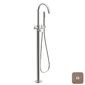 Almar Steel Смеситель для ванны напольный, гарнитур, излив 22,3 см, цвет: 316 PVD brushed copper E216003.CO316