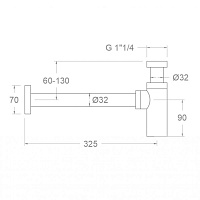 Ramonsoler Hydrotherapy Сифон для раковины, бутылочный, цвет: графит брашированный 3790GR