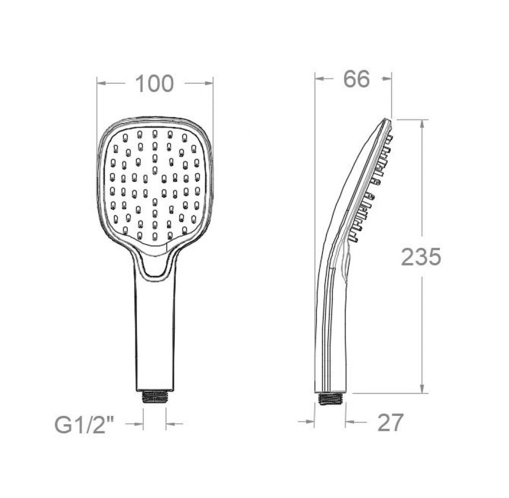 Ramonsoler Hydrotherapy Ручной душ с 3 видами струи, цвет: хром 4914Q3