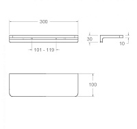 Ramonsoler Accesorios Полка металлическая 30x10 см, подвесная, цвет: хром ESTA01