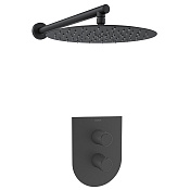 Ramonsoler Tzar Душевой комплект встраиваемый: термост., без излива, верх. душ, цвет: черный матовый K3424013NM