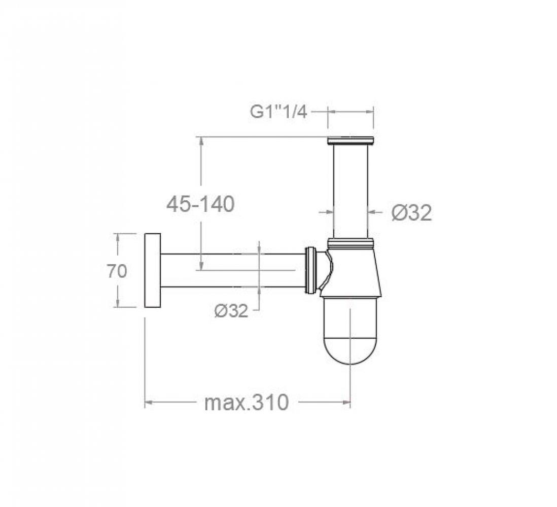 Ramonsoler Hydrotherapy Сифон для раковины, бутылочный, цвет: хром 1290