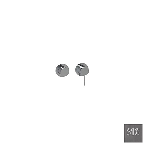 Almar Modular Round Смеситель для душа, внешняя часть на 2 потреб., цвет: 316 PVD brushed gun metal E180141.GM316