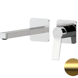 Remer Slash & Dot Смеситель для раковины встраиваемый, излив 21,8 см, цвет: oro spazzolato SL15PLBG