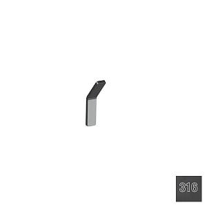 Almar Accessories Крючок для ванной, одинарный, цвет: 316 PVD brushed absolute black E310001.AB316