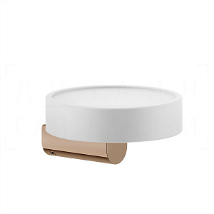 Gessi Rilievo Мыльница с керамической чашей Neolite, подвесная, цвет: white/copper PVD 59501#030
