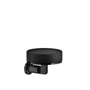 Gessi Inciso Мыльница с керамической чашей Neolite, подвесная, цвет: black/black metal PVD 58502#706