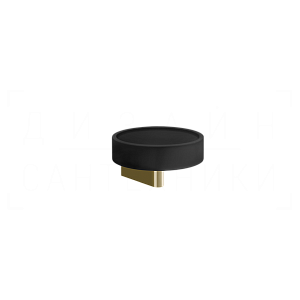 Gessi Origini Мыльница с керамической чашей Neolite, подвесная, цвет: black/brass PVD 66402#710