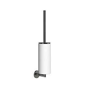 Gessi Anello Ершик для унитаза подвесной с белой колбой, фурнитура, цвет: black metal brushed PVD 63719#707