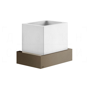 Gessi Inverso/Rettangolo Стакан подвесной, керамичес. Neolite, цвет: white/coffee bronze brushed PVD 20807#761