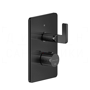Gessi Inciso Термостат для душа встраиваемый, на 2 потребителя, внешняя часть, цвет: black metal PVD 58134#706