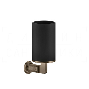 Gessi Inciso Стакан подвесной, керамический Neolite, цвет: black/coffee bronze brushed PVD 58508#761