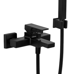 Remer Absolute Смеситель для ванны с душем, лейка, держатель, шланг 150 см, цвет: nero opaco AU02NO