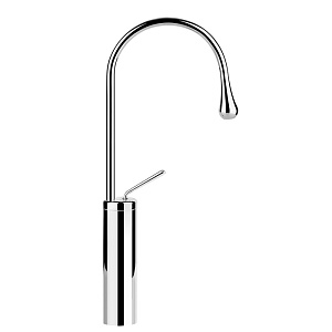 Gessi Goccia Смеситель для раковины на 1 отверстие, излив 17,4 cм, R=90, цвет хром 33608#031
