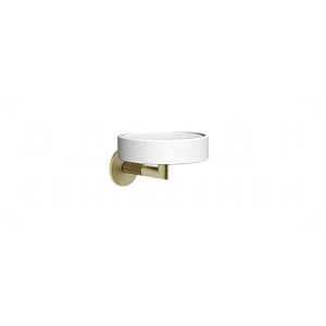 Gessi Ingranaggio Мыльница с керамической чашей Neolite, подвесная, цвет: white/brushed brass PVD 63801#727