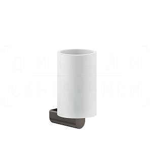 Gessi Rilievo Стакан подвесной, керамический Neolite, цвет: white/black metal brushed PVD 59507#707