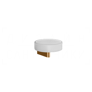 Gessi Origini Мыльница с керамической чашей Neolite, подвесная, цвет: white/warm bronze PVD 66401#735