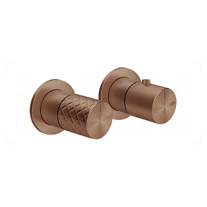 Gessi Habito Термостат для душа встраиваемый, на 2 потреб., внешняя часть, цвет: copper brushed PVD 70134#708