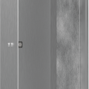 Hansgrohe XtraStoris Rock Полка в нишу встраиваемая 30х14х30h см, с дверью, цвет: нержавеющая сталь 56082800