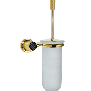 Boheme Royal Cristal Ершик для унитаза подвесной со стеклянной колбой, цвет: gold/black 10933-G-B