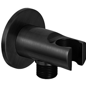 Remer Шланговое подключение с держателем душа, цвет: cromo nero spazzolato 337MCFP
