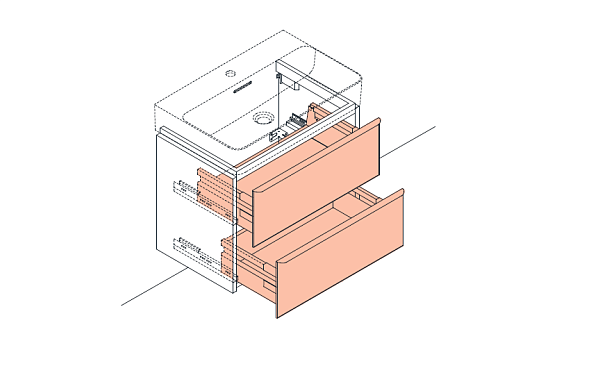 Как вытащить ящики из тумбы под раковину